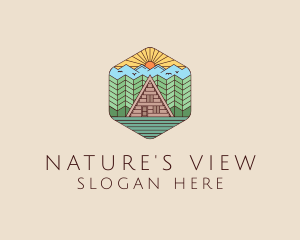 Scenic - Rural Cabin Villa logo design