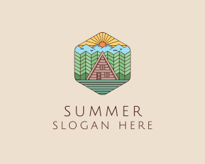 Cabin Forest Camp House logo design