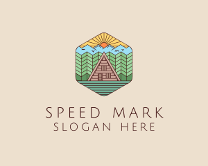 Cabin Forest Camp House logo design