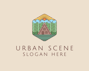 Scene - Rural Cabin Villa logo design
