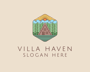 Villa - Rural Cabin Villa logo design