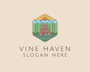 Cabin Forest Camp House logo design