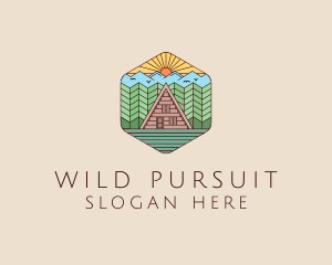 Cabin Forest Camp House logo design