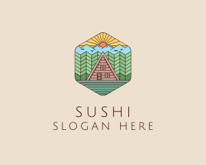 Cabin Forest Camp House logo design