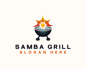 Grill Bomb Explode logo design