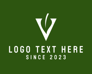 Herbal - Farming Herb Letter V logo design