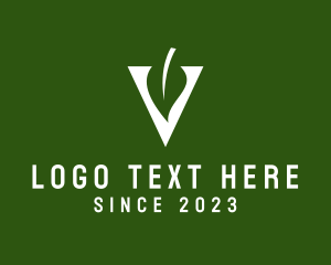 Ecosystem - Farming Herb Letter V logo design