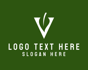 Farming Herb Letter V  Logo