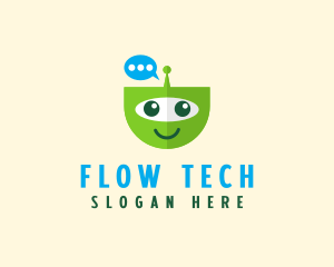 Chat Bot Tech logo design