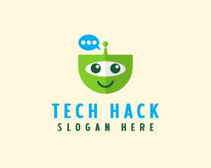 Chat Bot Tech logo design