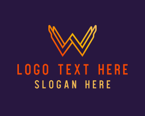 Online Game - Technology Software Letter W logo design