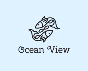 Ocean Fish Infinity Sign logo design