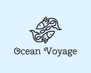 Ocean Fish Infinity Sign logo design