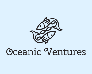 Ocean Fish Infinity Sign logo design