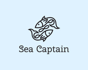 Ocean Fish Infinity Sign logo design