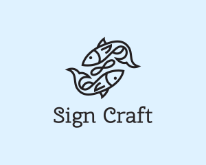 Ocean Fish Infinity Sign logo design