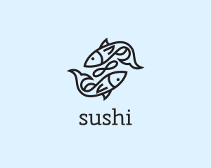 Ocean Fish Infinity Sign logo design