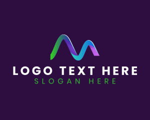 Technology - Tech Wave Software Letter M logo design