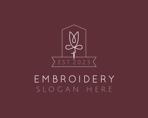 Floral Needlecraft Sewing logo design