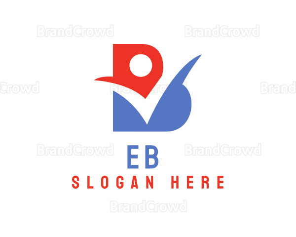 Red Blue Check B Logo