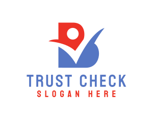 Verification - Red Blue Check B logo design