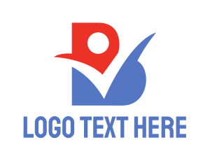 Verification - Red Blue Check B logo design