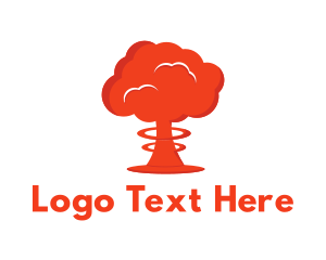 Bomb - Mushroom Cloud Explosion logo design