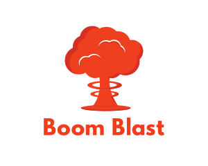 Explosive - Mushroom Cloud Explosion logo design