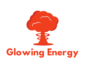 Radioactive - Mushroom Cloud Explosion logo design