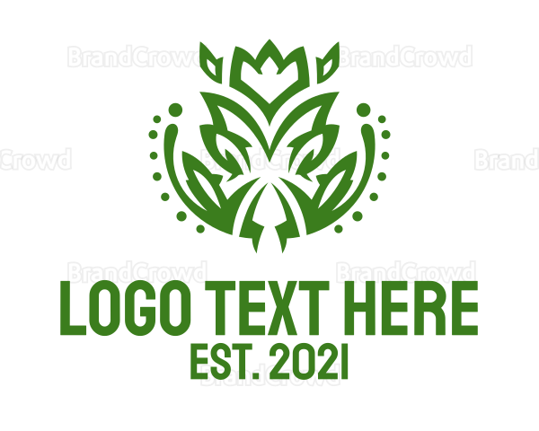 Green Shrub Plant Logo