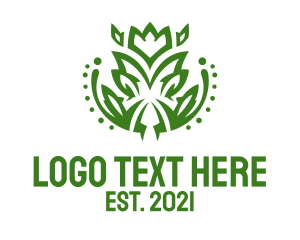 Symmetrical - Green Shrub Plant logo design