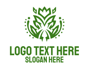 Green Shrub Plant  Logo