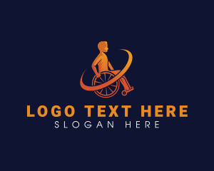 Caregiver - Medical Disability Wheelchair logo design