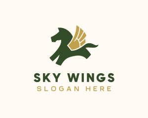 Mythical Winged Pegasus logo design