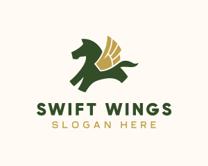 Mythical Winged Pegasus logo design