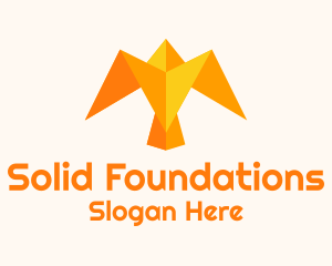 Golden Bird Origami Logo