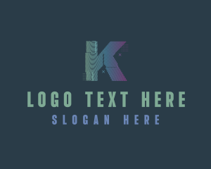 Youtube Vlogger - Modern Glitch Letter K logo design