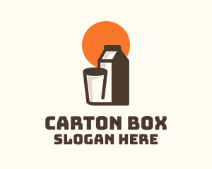 Carton - Milk Carton & Glass logo design