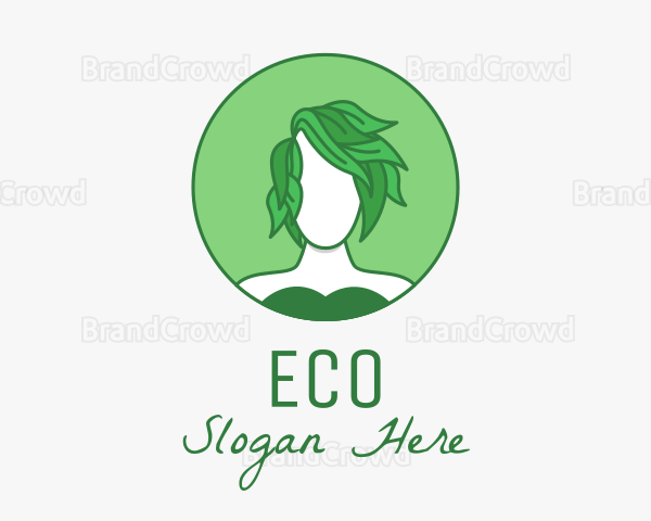 Eco Leaf Woman Logo