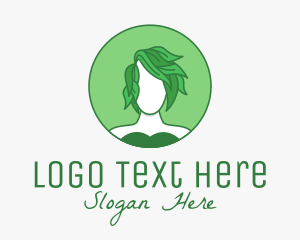 Cartoon - Eco Leaf Woman logo design