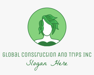 Hair Product - Eco Leaf Woman logo design