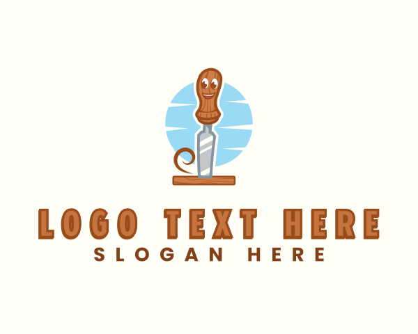 Carving - Chisel Woodwork Carpentry logo design