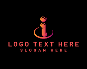 Cyber Tech App Letter I Logo