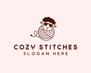 Knitting Yarn Handcrafted logo design