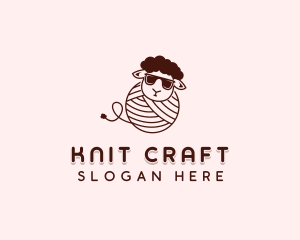 Knitting Yarn Handcrafted logo design