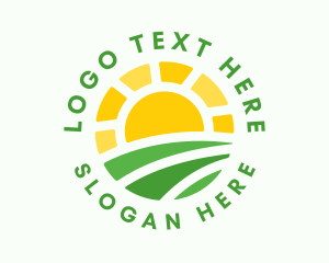 Vegan - Sun Nature Farm Field logo design