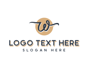 Business - Retro Stylish Cursive Letter W logo design