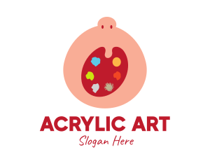 Acrylic - Screaming Art Palette logo design