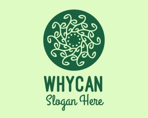 Leaf Vine Pattern Circle Logo