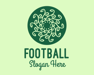 Vegan - Leaf Vine Pattern Circle logo design